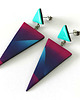 kolczyki z masy plastycznej Kolczyki Geometryczne Fioletowe Trójkąty