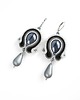 kolczyki soutache Srebrnoszare kolczyki sutasz