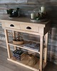 komody Konsola drewniana z litego jesionu w stylu vintage, farmhouse
