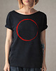t-shirt damskie Koło czerwone czarny  Krótki Oversize