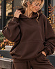 bluza z kapturem damska Bluza Hoodie  - Chocolate Brown