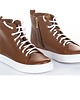 sneakersy damskie Sneakersy skórzane suwak + sznurówki  (7050)