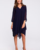 sukienki midi damskie Sukienka szyfonowa-granatowa(S-159)