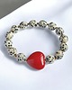 bransoletki z kamieni naturalnych Jaspis dalmatyński i serce : CZERWIEŃ : bransoletka na gumce