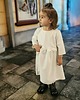sukienki dla dziewczynki Sukienka wykończona satynową lamówką, BELLA, biała