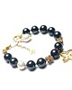 bransoletki z kamieni naturalnych Pearls /navy blue/ perły naturalne vol. 3 bransoletka