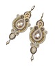 kolczyki soutache Kolczyki sutasz waniliowo złote wieczorowe długie Margo
