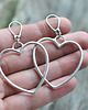 kolczyki srebrne Duże kolczyki serca - srebrne lub mosiężne