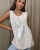 topy damskie Top dmuchawce Beige