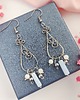 kolczyki z kamieniami Kolczyki Chalcedon i Jadeit stal chirurgiczna handmade wirewrapping