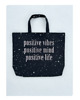 torby na zakupy Duża bawełniana torba: positive vibes positive mind positivel life 
