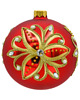 bombki Bombki okrągłe czerwone: Złoty kwiat