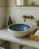 umywalki Umywalka Niebieska Chmurka Ceramiczna Nablatowa Okrągła Ręcznie Robiona