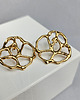 kolczyki pozłacane Ażurowe organiczne kolczyki srebrne pozłacane koła SMUGI