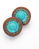 kolczyki soutache Turkusowo brązowe  koła