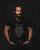 t-shirty męskie Koszulka organiczna z nadrukiem Etniczna sowa