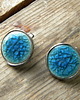 kolczyki wire wrapping Spękania w błękicie - sztyfciki