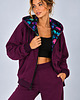 bluza z kapturem damska Bluza  Na Zamek ,,SUZANA"  Śliwka/Print