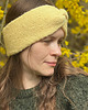 czapki damskie Opaska z alpaki i jedwabiu żółta