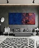 obrazy Obraz artystyczny  80x160cm w kolorach różowa  miedż indygo  granat