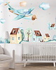 naklejki ścienne do pokoju dziecka Miasto z samolotem 