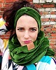opaski do włosów Welurowy kapturokomin z opaską zielony mech