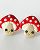 kolczyki z masy plastycznej Kolczyki muchomorki z glinki polimerowej