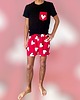 spodnie męskie Spodenki unisex do spania bokserki w serca czerwone