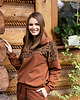 bluza z kapturem damska Bluza brown+zebra