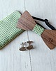 muszki i krawaty Zestaw z drewnianą muszką PUZZLE zieleń