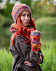 czapki damskie Czapka MERINO 100% "Przygaszone Czerwienie" EXPLORER