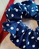 gumki do włosów Scrunchie gumka do włosów jedwabna Dottie navy granatowa groszki kropki S,M,L