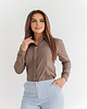 bluzki z długim rękawem damskie Slim womens shirt brown ginny