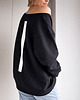 bluza bez kaptura damska Gruby Oversize Kreska Tył Czarna Max Z
