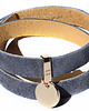 bransoletki skórzane grey suede + gold ring