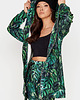 bluza z kapturem damska Bluza Green Monstera Zip