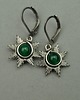 kolczyki wire wrapping Małe kolczyki słoneczka zielony onyks wire wrapping
