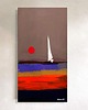 obrazy ŻAGLÓWKA O ZACHODZIE  - obraz ręcznie malowany akryl 80x160cm