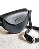 torby na ramię ROUND bag  półkole crossbody czarna skóra jucht