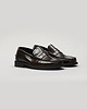 buty męskie Brązowe buty penny loafers skórzane f309