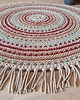dywany Okrągły dywan ze sznurka Mexican - 120 cm szałwia/bordo/karmel/ciepły beż