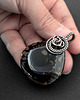 wisiory Sia - wisiorek z agatem mszystym i oksydowanym srebrem, wire wrapping