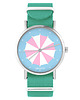 zegarki damskie Zegarek - Parasolka - turkusowy, nylonowy