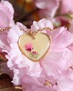 wisiory Vintage rose Złota zawieszka złoty wisiorek serce serduszko kwiaty w żywicy
