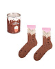 skarpetki damskie Kolorowe skarpetki frotte zapakowane w puszkę  - HOT CHOCOLATE