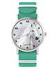 zegarki unisex Zegarek -  Biały koń - turkusowy, nylonowy