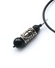 biżuteria męska Męska Moc - runa Tiwaz, zzarny turmalin, lawa wulkaniczna