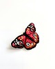 broszki Broszka UNIKAT - ręcznie haftowany, czerwony motyl