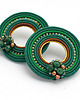 kolczyki soutache Ciemnozielone koła