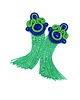 kolczyki soutache Nola kolczyki sutasz z frędzlami kolorowe etniczne chabrowo zielone